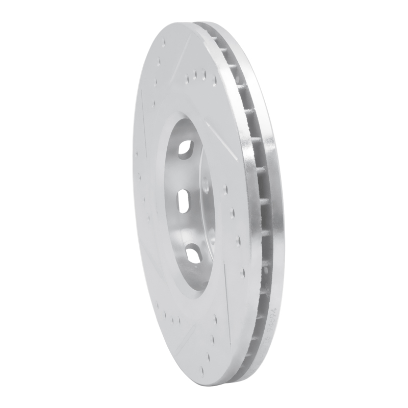 Chevrolet AVEO Brake Rotor (1) - Front Right - R1 Concepts - Drilled & Slotted - Silver - `04-`17